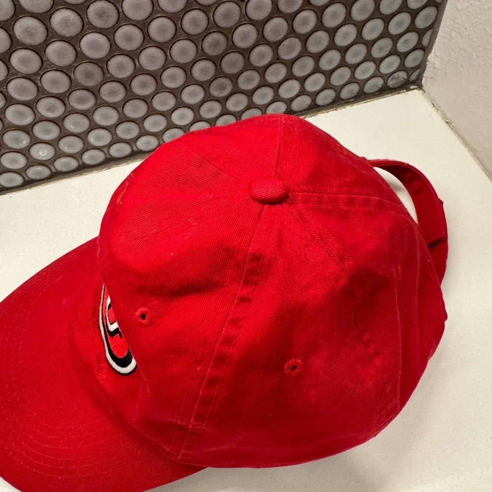 Vintage IU Indiana University Hat Cap Red Logo StrapBack Adjustable HMI Headwear
